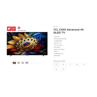 TCL [2024] 98inch 98C655 C655 Advanced 4K QLED TV DLG 240Hz, Dolby Vision•Atmos, HDR10+