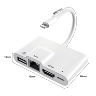 Ah Rong Life IOS26 Latest Chip|Apple L To RJ45 Network/HDMI Four-In-One Adapter|SY-OTG-A01