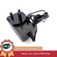 Original 12V 1.5A 18W 4-Pin AC Adapter MSA-C1500IC12.0-18P-GB Power Supply Charger For MOSO MSAC1500