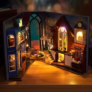 Haunted House Building Block House DIY Street View House 3d Three-Dimensional Puzzle diy Bookstand M