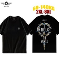 Plus Size Men’s Inspirational Graphic T-Shirt 2XL-8XL Short Sleeve Casual Loose Fit Baju T Shirt Lel