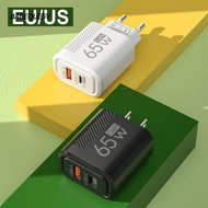 BABEQUE5V Phone Charger Adapter, PD Type C USB A+C 65W GaN Charger Plug, Accessories EU/US Fast Char