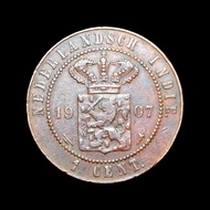 Netherlands East Indies 1 Cent 1907 Wilhelmina ( #043 )
