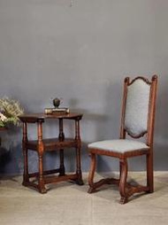 西班牙 高質感 橡木 獸腳雕刻  實木 餐椅  書桌椅  高背 單椅 ch0472 【卡卡頌  歐洲古董】