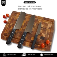 Set of 3 premium kitchen knives Katana Basic Steel 420J2 - Multi-purpose slicing knife - Vegetable k