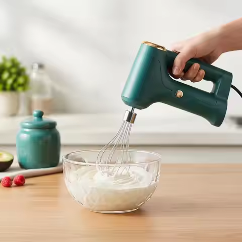 Cordless Electric Hand Mixer 3 Speeds Low Noise Long Battery For Home Baking Cream Whipping