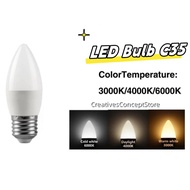 Led Candle Bulb C35 5W 3000K/4000K/6500K E27 Pendant Light
