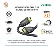 UGREEN HIGH-END HDMI CABLE WITH NYLON BRAID 2M (BLACK) UG-HD118-40410