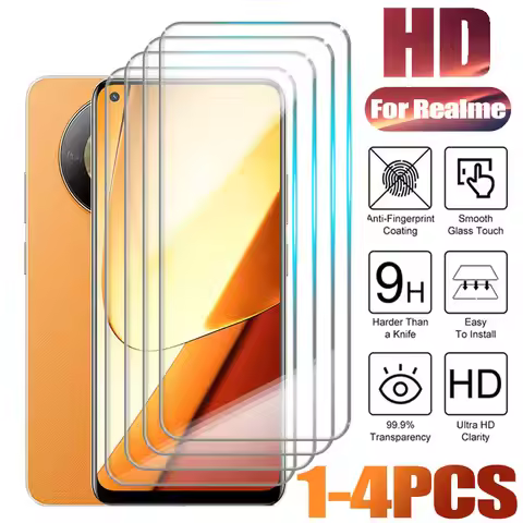 1-4 PCS Protective Glass For Realme 6 7 8 9 Pro 6i 7i 8i 9i 5G 6S Tempered Screen Protector For Redm