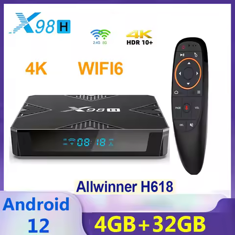 X98H Smart TV BOX Android 12 Tvbox Allwinner H618 2.4/5G Dual Wifi6 BT 4K 2G 16G 4GB 32GB Google Voi