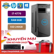 MAX PC Synchronous computer Case CPU Core i7 4770 Ram 8GB SSD240GB + Gift set of keyboard, mouse, to