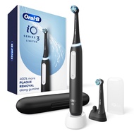 Oral-B iO Deep Clean Rechargeable Electric Powered Toothbrush, Black with iO Series 3 Limited, 2 Bru