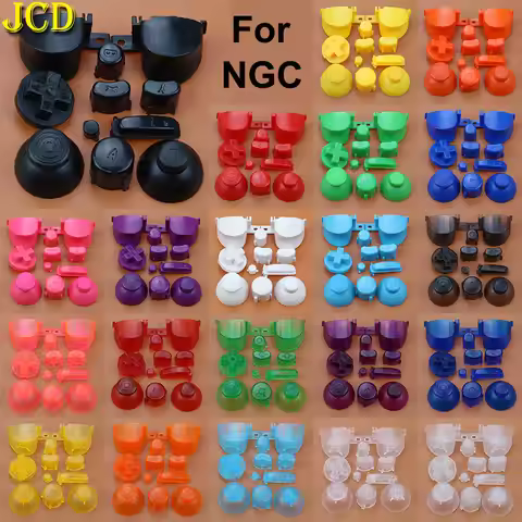JCD For Gamecube Full Set 3D Thumbsticks Caps D Pads Power ON OFF Key L R ABXY Z Buttons For NGC Con