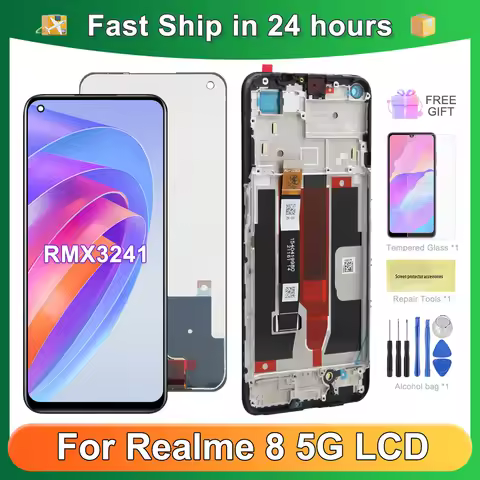 OEM For OPPO Realme 8 5G 6.5''For Realme8 5G RMX3241 LCD Display Touch Screen Digitizer Assembly Rep