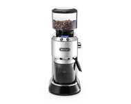 Delonghi KG521.M Dedica Stainless Steel Conical Burr Grinder with a digital LCD display and 18 varia