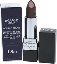 Christian Dior Double Rouge Matte Metal Color Lipstick for Women, Jungle Beige, 0.12 Ounce