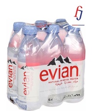 Evian Water 6 Bottles 500ml