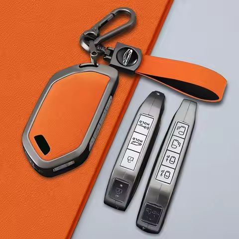 Zinc alloy + leather car key case cover for Kia Ceed ProCeed GT Niro K5 DLS Optima Seltos Cadenza K7