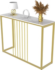39.4 Inch โต๊ะคอนโซล Long Console Table for Foyer Corridor Sofa Side Table โต๊ะคอนโซลสูง Metal Legs