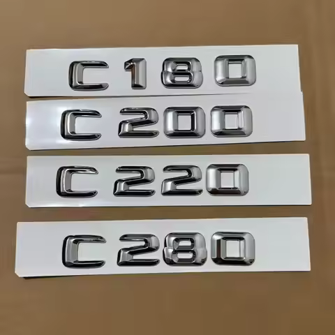 1X 3D ABS Chrome Emblem For MB Car Rear Trunk Emblem Badge Letters C180 C200 C220 C280 W205 W204 Acc