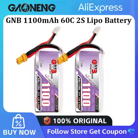 Gaoneng GNB 1100mAh 60C/120C 2S 7.6V Long Range Lipo Battery With XT30 Plug for FPV Racing Freestyle