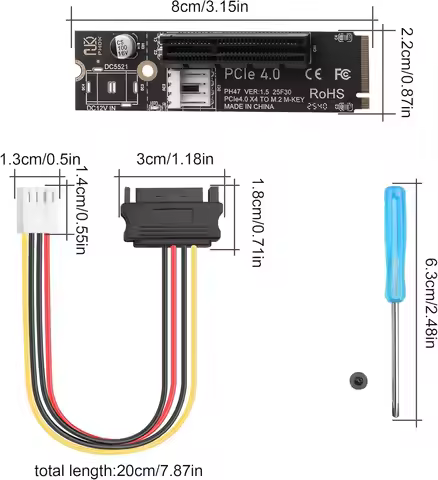PCIe 4.0 X4 Slot Expander - M.2 NGFF to PCI-Express Adapter for Motherboards with Limited PCIe Slots