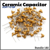 10pc Monolithic Ceramic Capacitor 20pf to 1uf