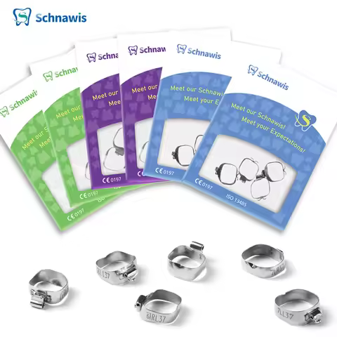 4Pcs 0.022 MBT Dental Orthodontic Bands 1st Molar Bands Prewelded Triple Tubes Convertible Buccal Tu