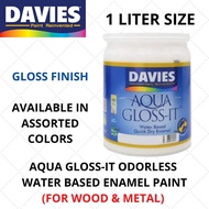 Davies Liter Aqua Gloss It Enamel Odorless Paint Water Based Wood Metal 1L