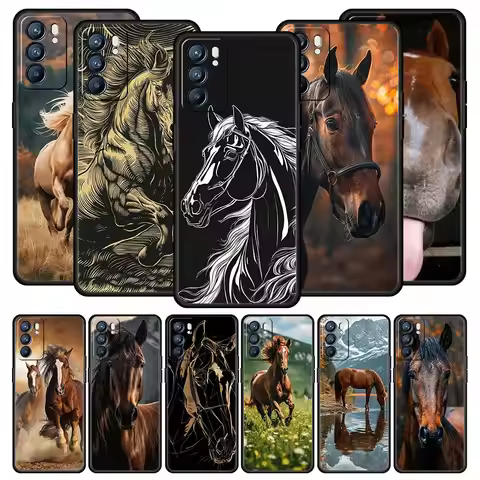 Beautiful Brown Horses Phone Case For Oppo Reno13 Reno12 Reno11 F Reno10 Pro A54 5G Find X5 A53 A9 A