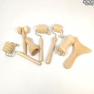 木製按摩器擀筋棒刮痧板 木療按摩杯蘑菇頭部按摩器按摩套裝