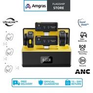 Amgras SoundMeta V Ultra Button Type Wireless Lavalier Microphone With Active Noise Cancelling Dual-