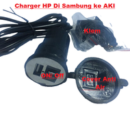 Charger HP Lubang USB di Aki Motor/Mobil