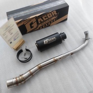 Knalpot racing ORIGINAL GACOR RACING WOR WOR Black Doff untuk bebek JUPITER Z SUPRA X125 REVO ABSOLU