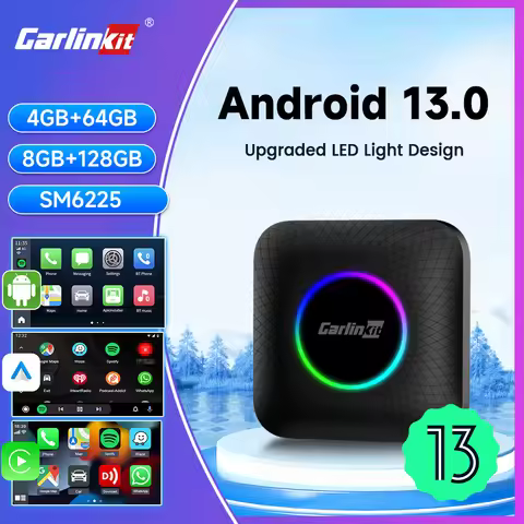 Carlinkit QCM6225 Ai Box Android 13 Led Wireless Android Auto & CarPlay Smart Tv Box For Youtube Net