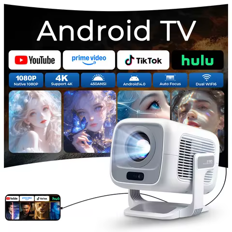 Auto Focus Projector X3A Native 1080P, Android 14 5G WiFi6 4K Playback, Portable for Movies & Outdoo