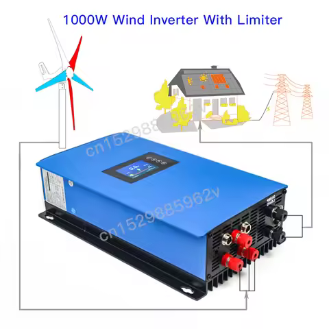 MPPT Wind Power 1000W 3 Phrase Inverter With Internal Limiter Sensor 24V 48V 110V 220V AC Pure Sine 