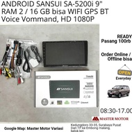 READY ORI Head Unit Android Sansui SA 5200i 9" 10" RAM 2/16 GB Wifi GPS Bluetooth Mirrorlink Voice C
