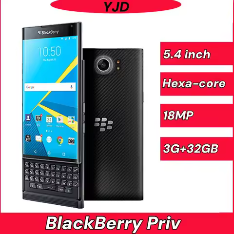 Used 98% New Blackberry Priv 4G LTE 5.4'' 18MP+2MP 3GB RAM 32GB ROM Hexa-core QWERTY Keyboard Androi