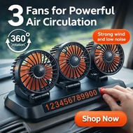 Car Strong Dual Fan Air Conditioning Double Booster Cooler 360° Desktop USB Mini Fan For Car Van Tru