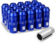 J2 Engineering J2-LN-T7-040-15-BL M12 x 1.5 T6-7075 Aluminum 50mm Open End Lug Nuts w/Deep Drive Ext