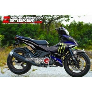 Decal Stiker Motor Yamaha MX King 150 Full Body Hitam Monster Energy