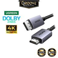UGREEN DisplayPort DP to HDMI Cable 4K 30Hz HDR Dolby Atmos Nylon Braided Aluminium Gaming Multiscre