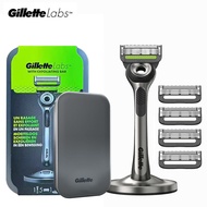 Gillette Labs Razor 1 handle 5 blades 1 base 1 metal travel case