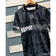 Baju hitam/putih lelaki perempuan Homebois Jersey Homebois X Super Sunday White/Black Retro Collar J