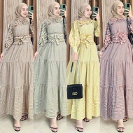 Savina maxy kotak kotak/gamis kotak kotak
