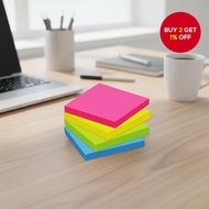 4 Pads Sticky Notes 7.5x7.5cm (3x3 Inches), Bright Colored Self-Adhesive Pads, Easy to Post for Home