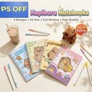 4Pcs A5 Coil Notebook Cartoon Cute Capybara Spiral For School Office Supplies Spring Notebook