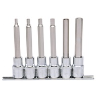 CHROMEplus 6-Piece 1/2" Drive Metric Hex Bit Socket Set 5-12mm Long High-Quality Car Repair Tools