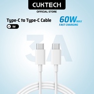 CUKTECH 60W 3A Type-C to Type-C Fast Charging Cable for iP16/15 Macbook Xiaomi Samsung Realme Oppo V